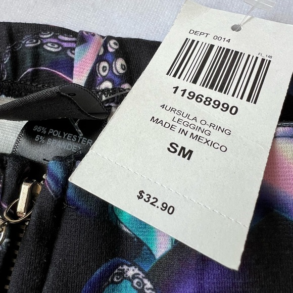 New Disney Little Mermaid Ursula Leggings Zipper Villains Women's Small Pants go - Picture 7 of 11